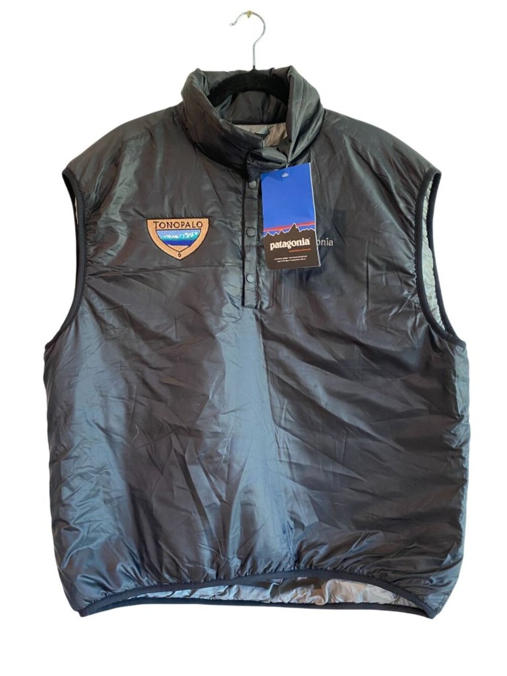 Patagonia Micro Puff Insulated Vest Mens XL Black Snap Front Tonopalo NWT